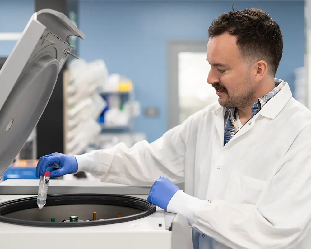 image of a worker in the lab